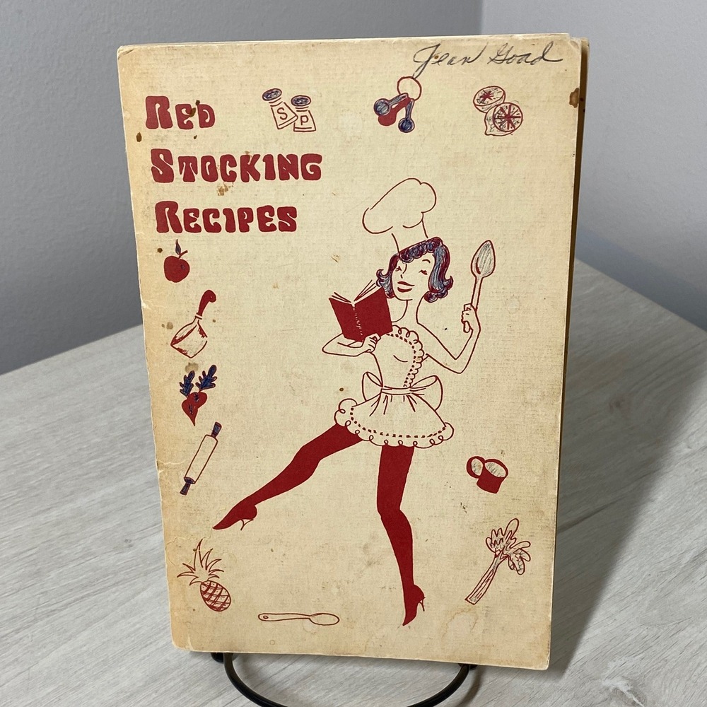 Vintage 1967 Red Stocking Recipes Cookbook Junior Woman Club Roanoke Virginia